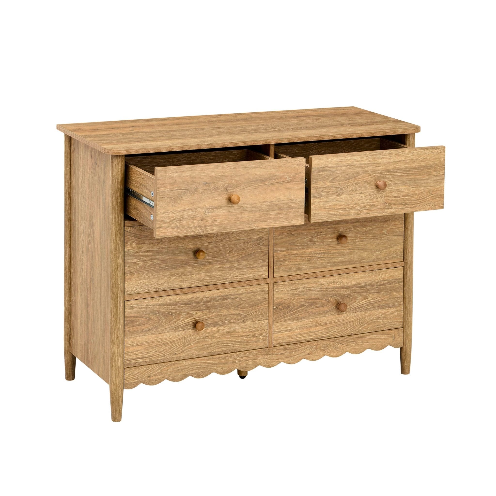 Betty 6 Drawer Chest - Light Wood