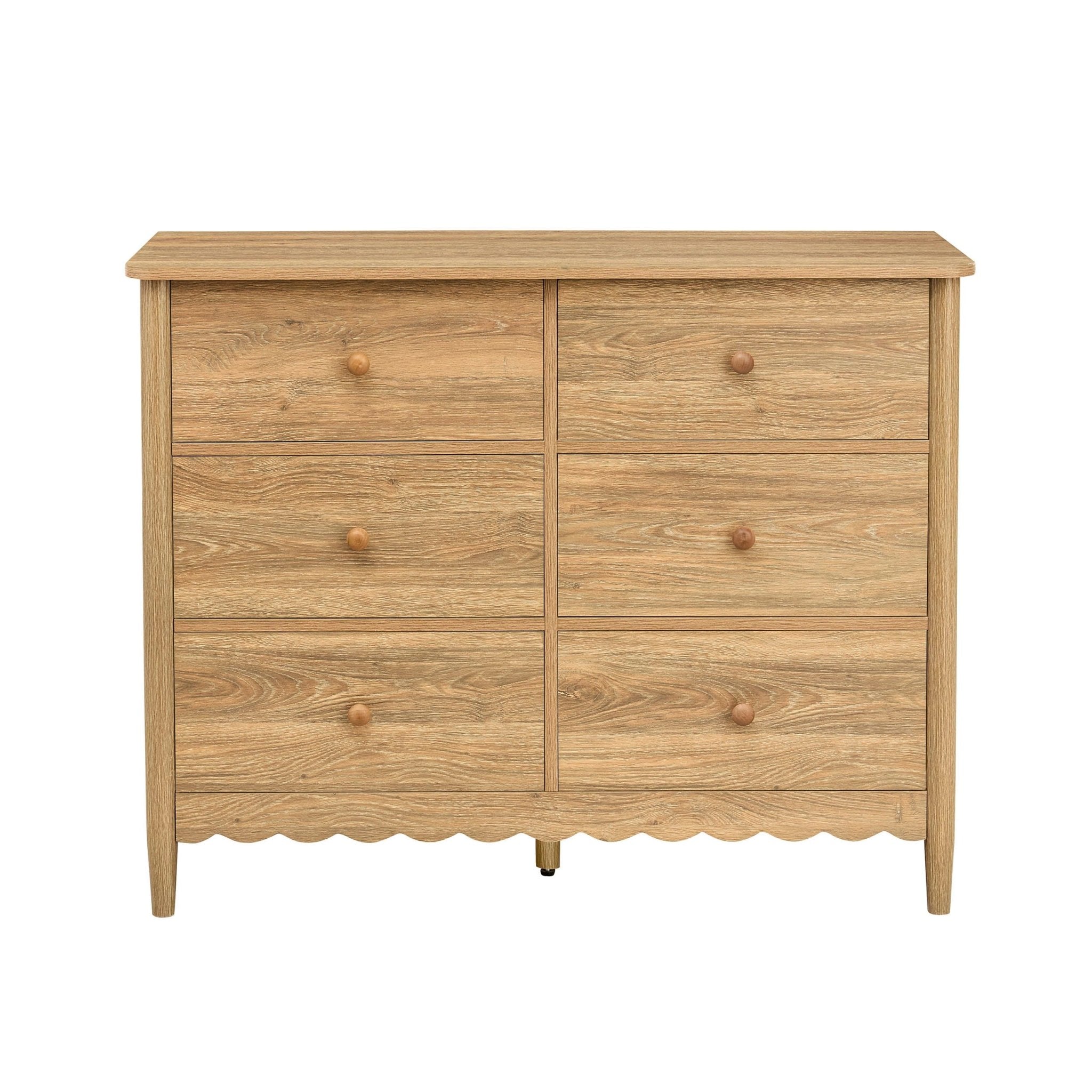Betty 6 Drawer Chest - Light Wood