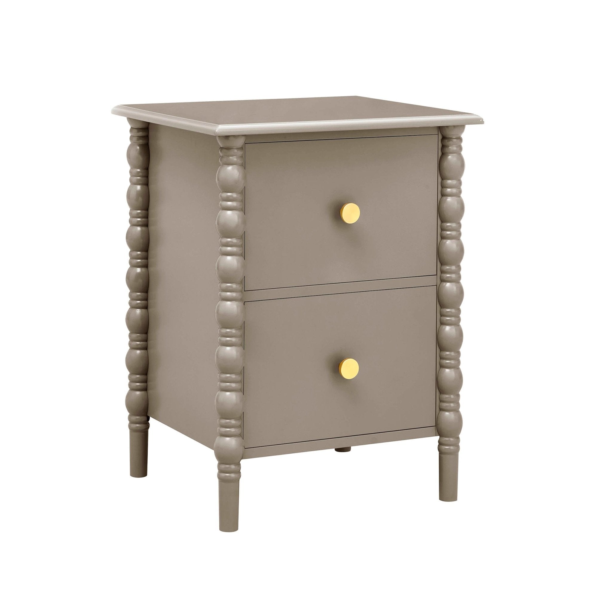 Bonnie Bobbin 2 Drawer Bedside Table - Taupe