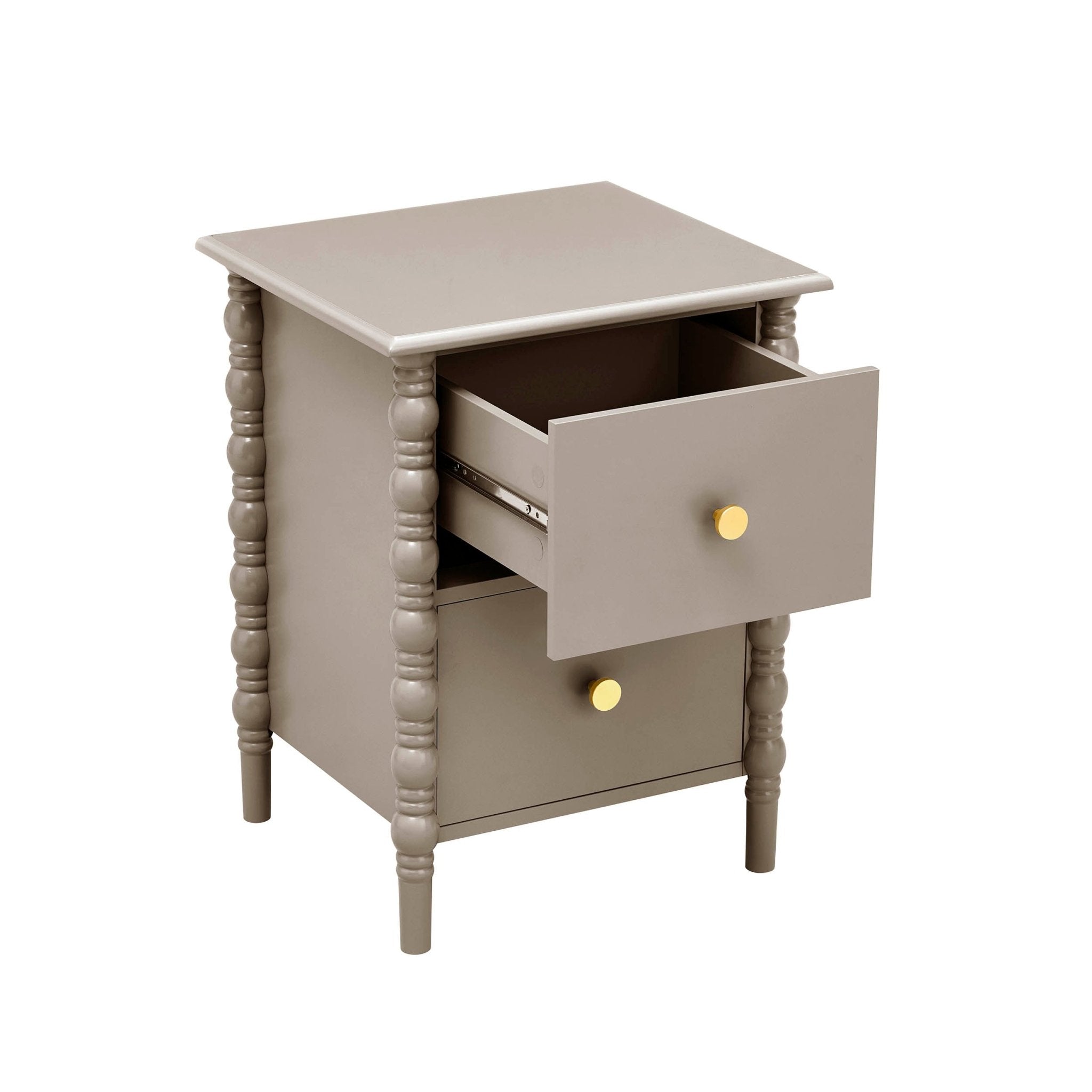 Bonnie Bobbin 2 Drawer Bedside Table - Taupe