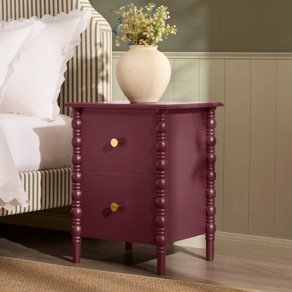 Bonnie Bobbin 2 Drawer Bedside Table - Tawny Port