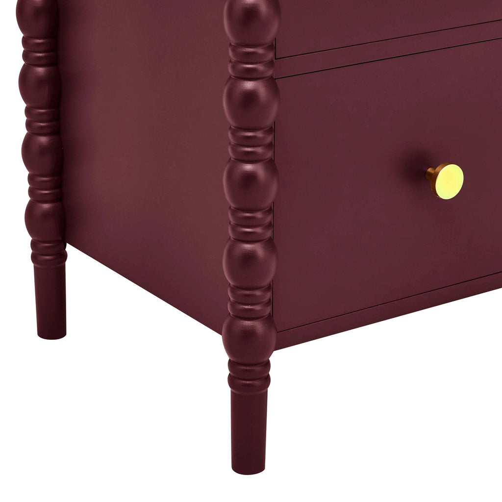 Bonnie Bobbin 2 Drawer Bedside Table - Tawny Port