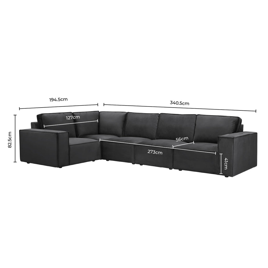 Brooklyn Large Right Hand L-Shape Sofa - Ink