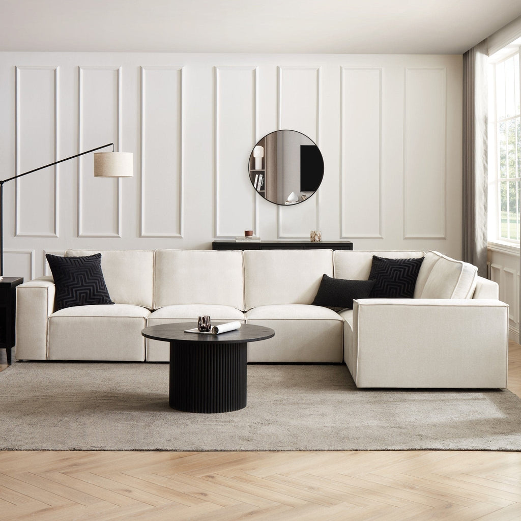 Brooklyn Large Right Hand L-Shape Sofa - Ivory