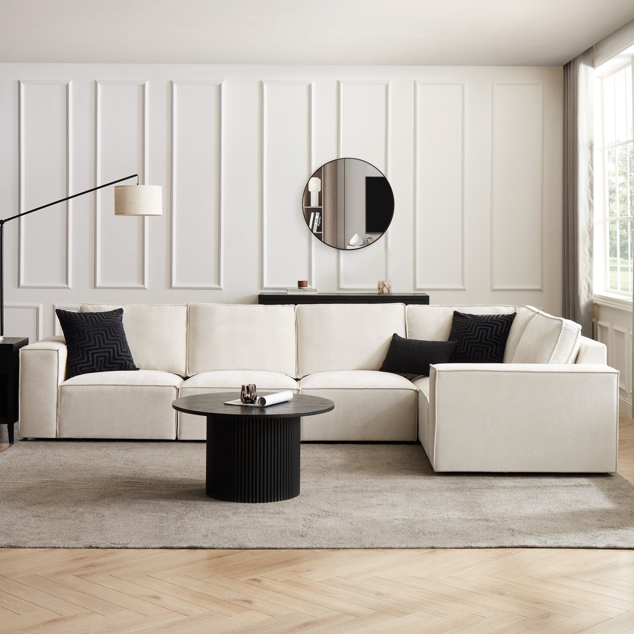 Brooklyn Large Right Hand L-Shape Sofa - Ivory