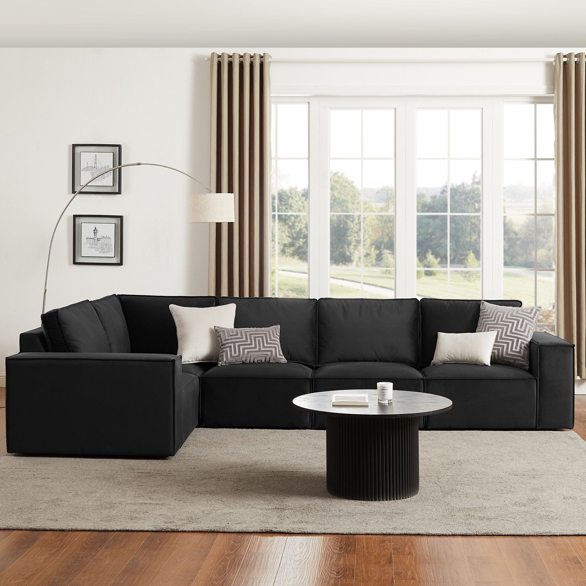 Brooklyn Large Left Hand L-Shape Sofa - Ink