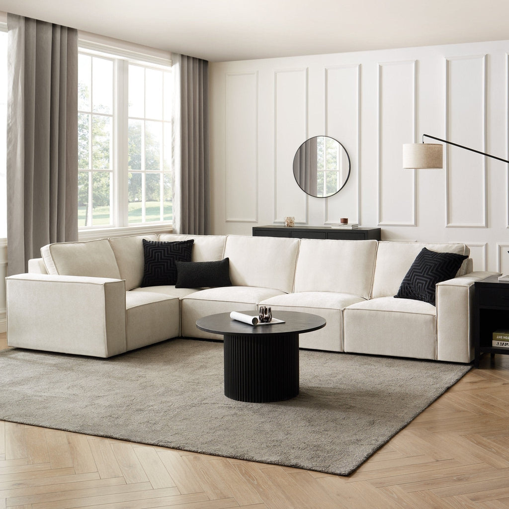 Brooklyn Large Left Hand L-Shape Sofa - Ivory