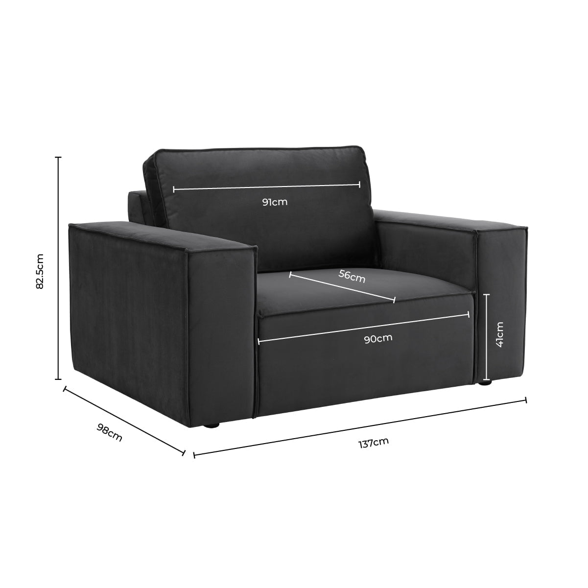Brooklyn Loveseat - Ink