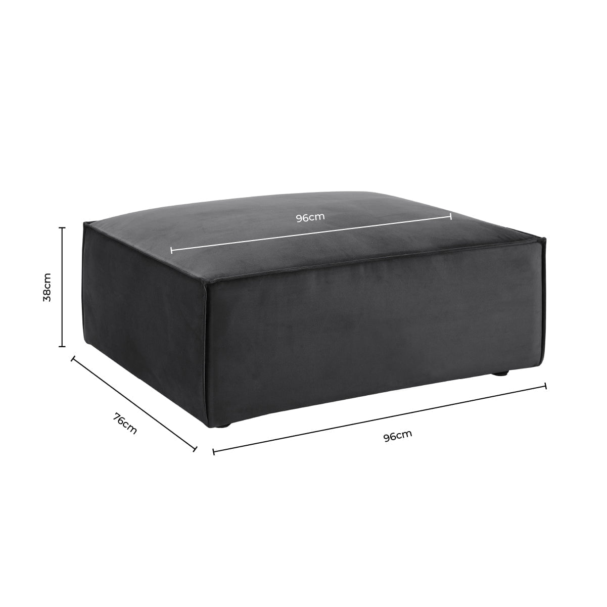 Brooklyn Pouffe - Ink