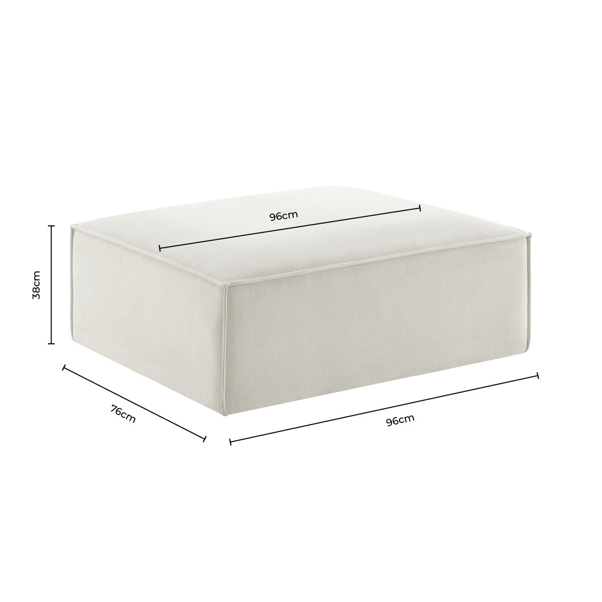 Brooklyn Pouffe - Ivory