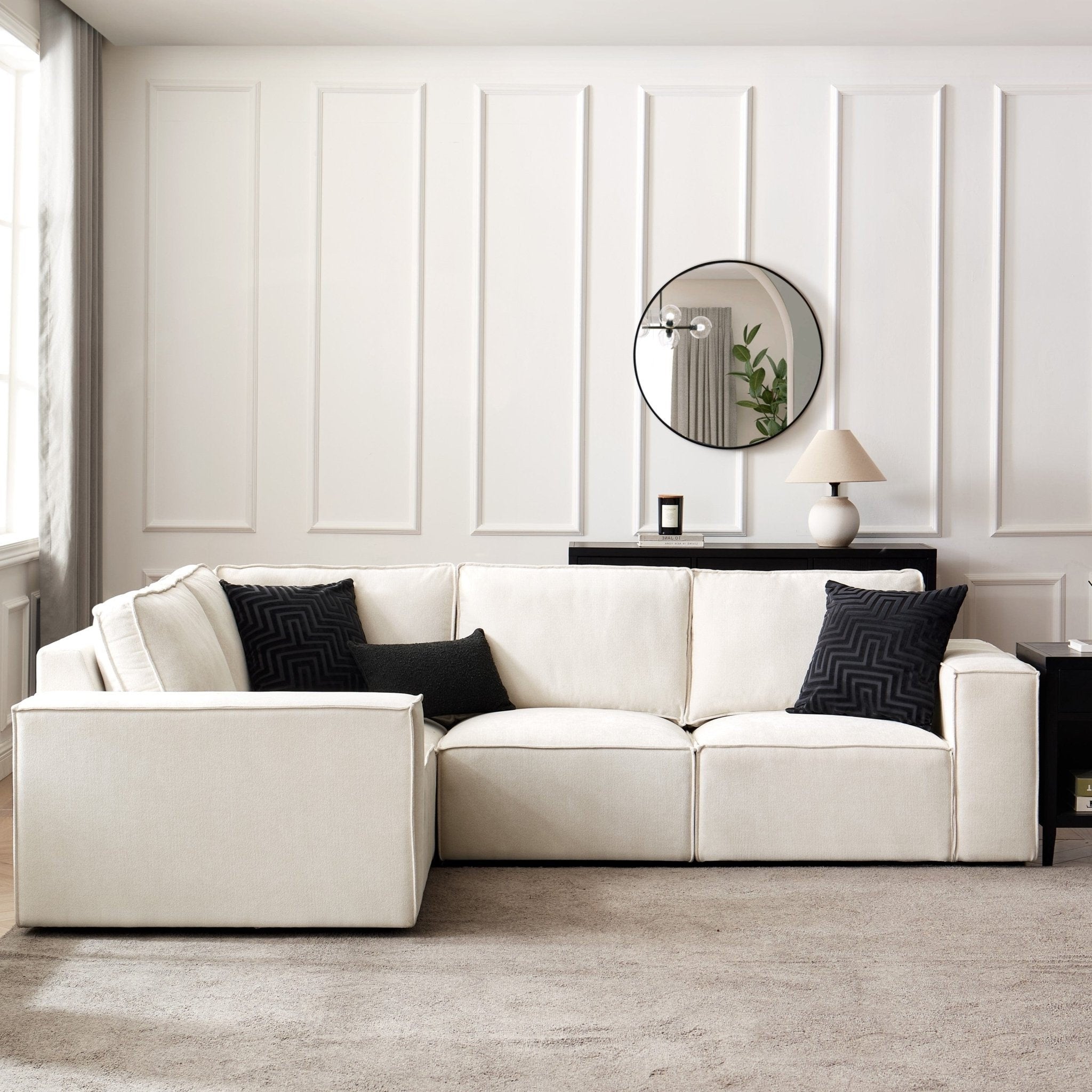 Brooklyn Small Left Hand L-Shape Sofa - Ivory