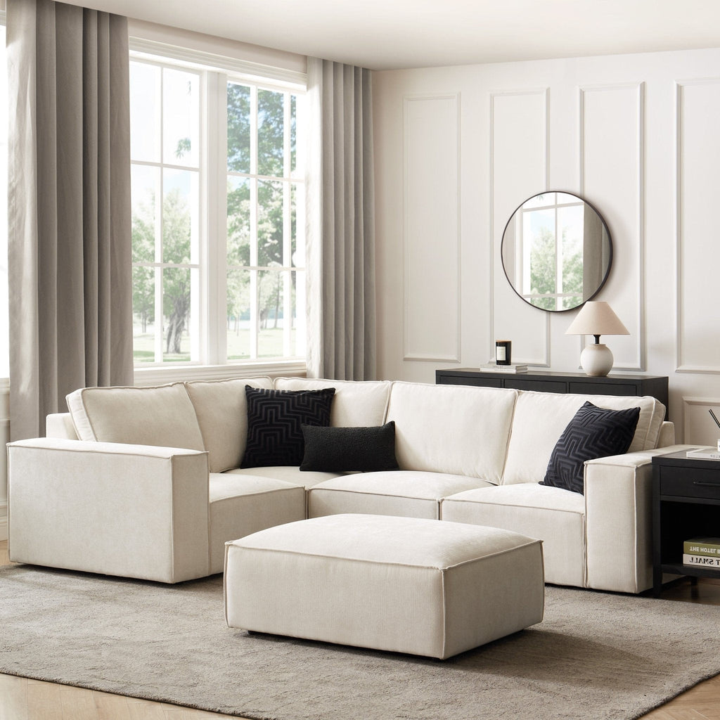 Brooklyn Small Left Hand L-Shape Sofa - Ivory
