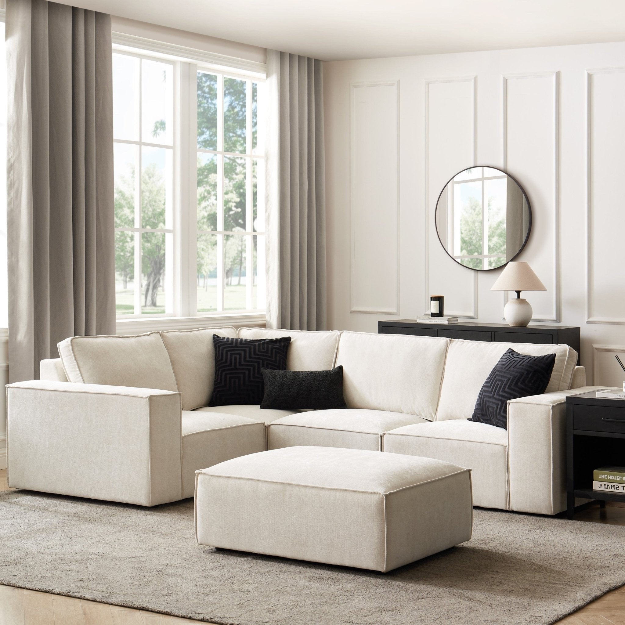 Brooklyn Small Left Hand L-Shape Sofa - Ivory