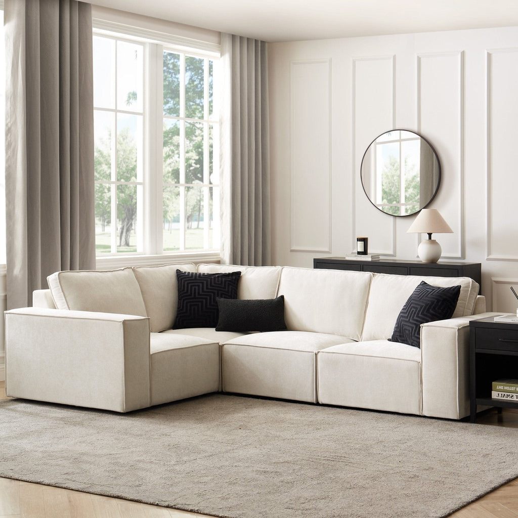 Brooklyn Small Left Hand L-Shape Sofa - Ivory