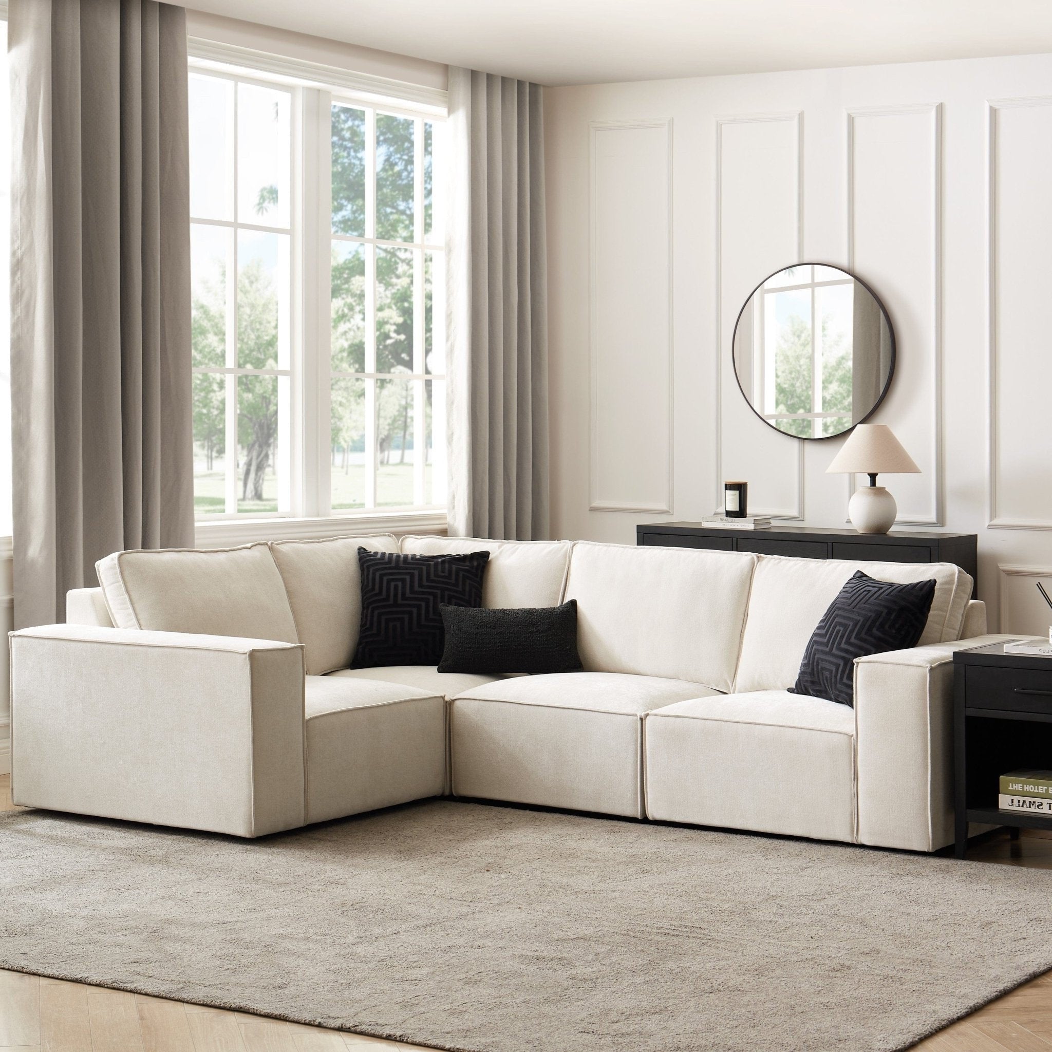 Brooklyn Small Left Hand L-Shape Sofa - Ivory