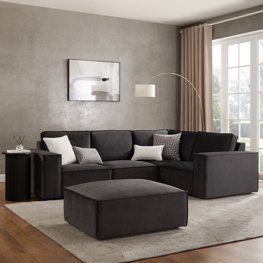 Brooklyn Small Right Hand L-Shape Sofa - Ink