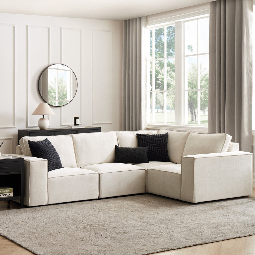 Brooklyn Small Right Hand L-Shape Sofa - Ivory
