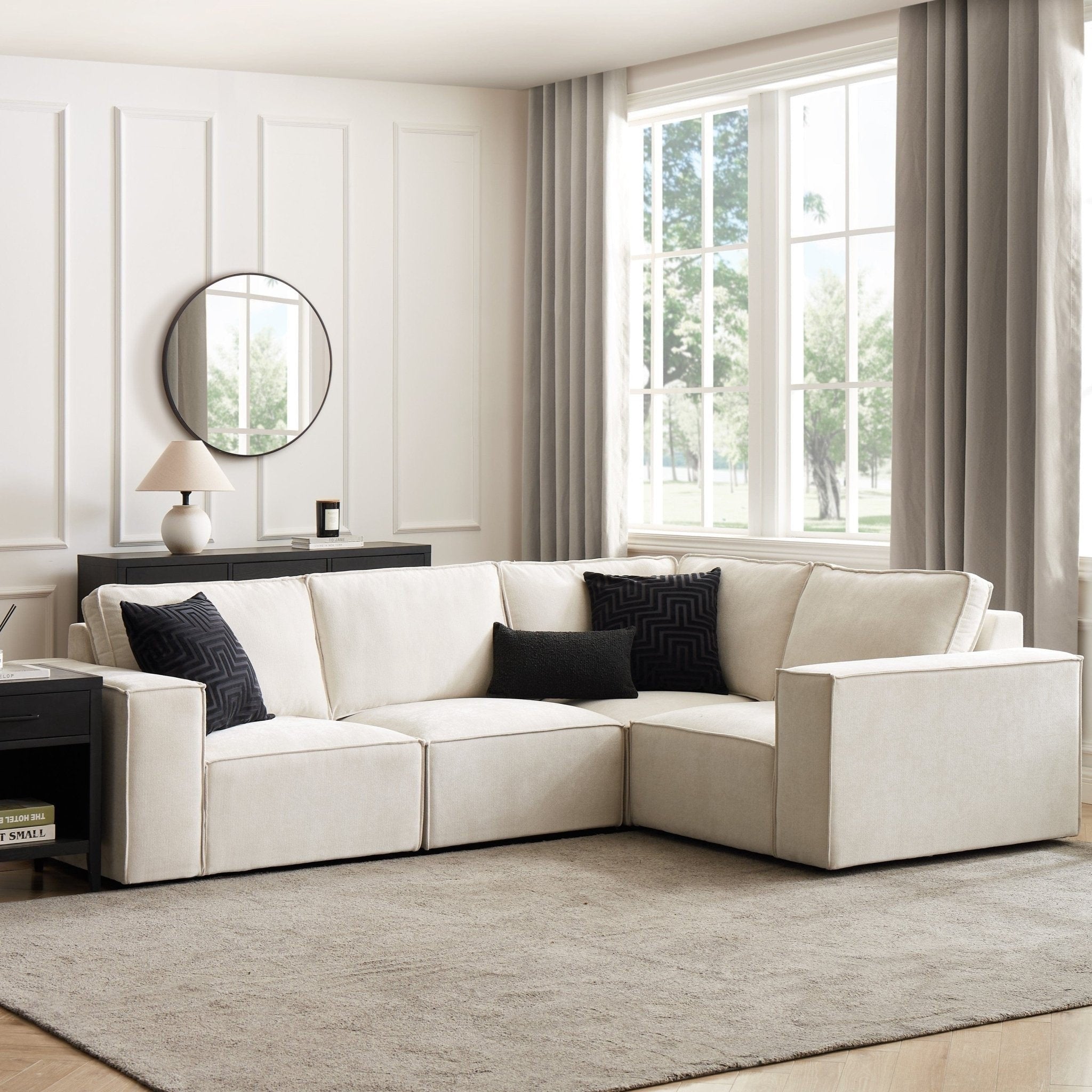 Brooklyn Small Right Hand L-Shape Sofa - Ivory