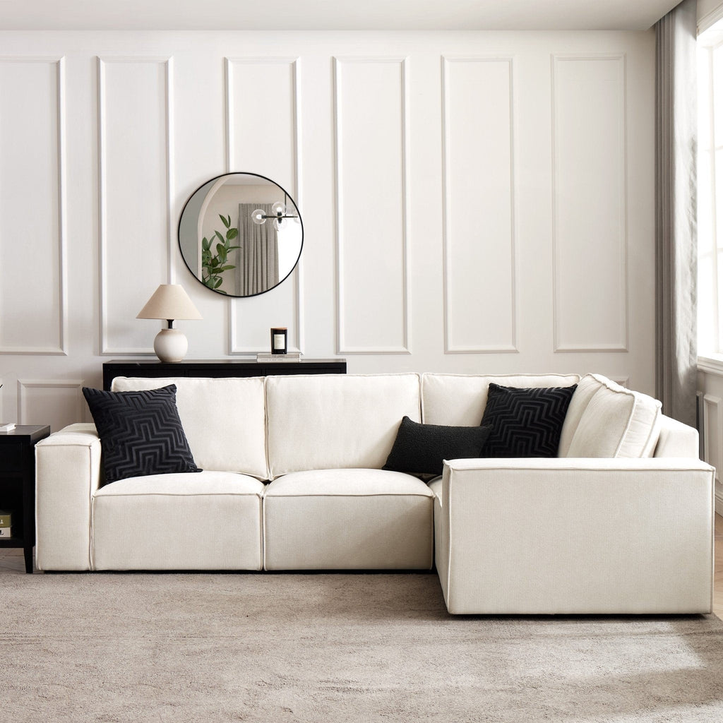 Brooklyn Small Right Hand L-Shape Sofa - Ivory