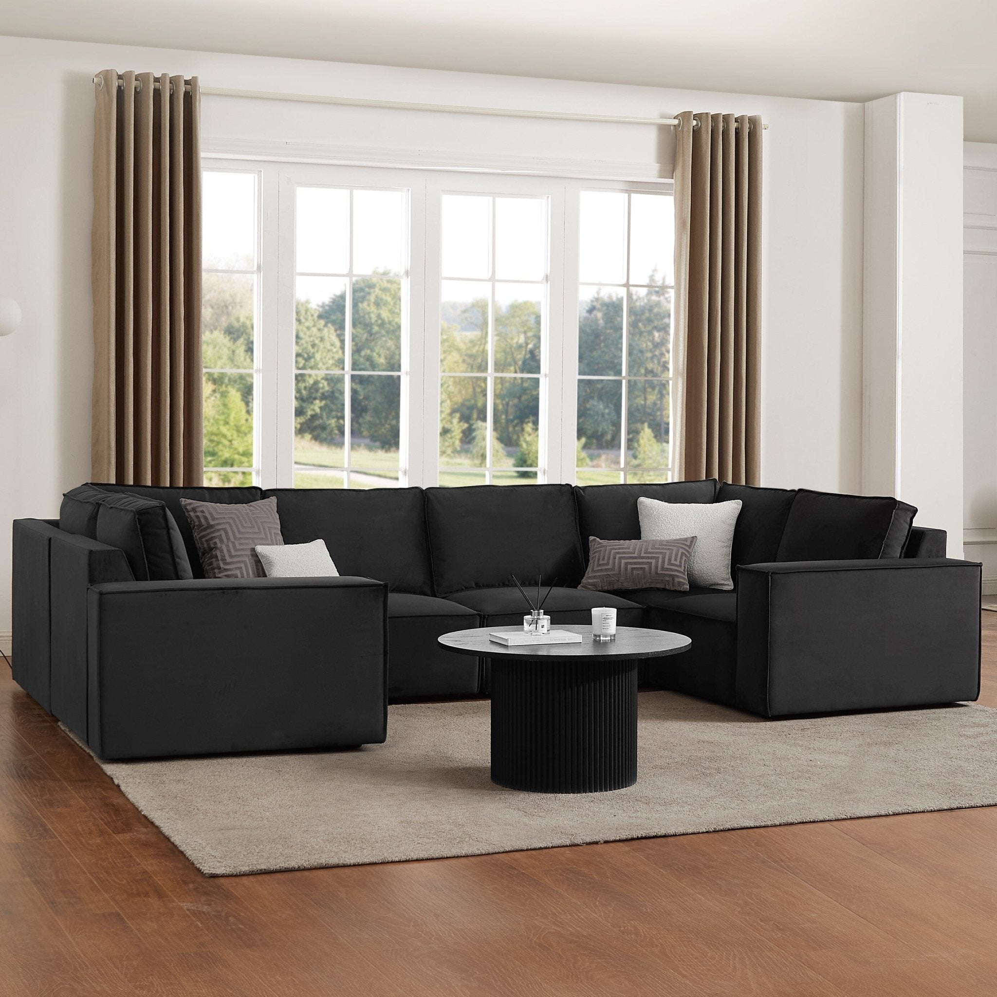 Brooklyn U-Shape Sofa - Ink