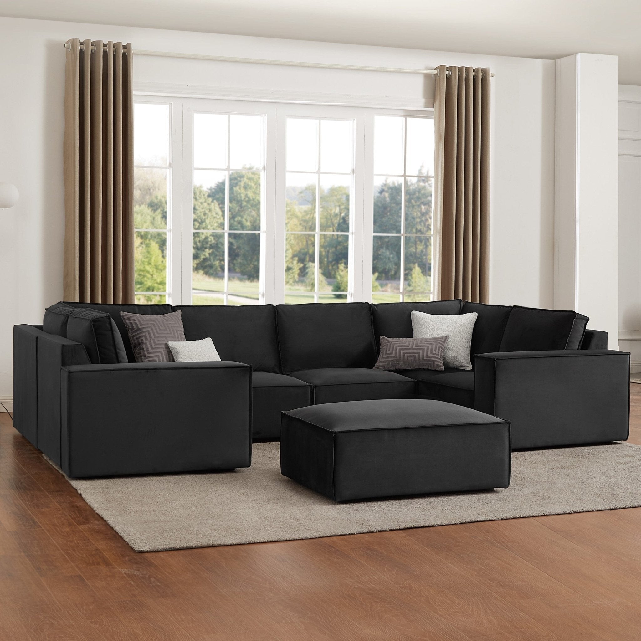 Brooklyn U-Shape Sofa - Ink
