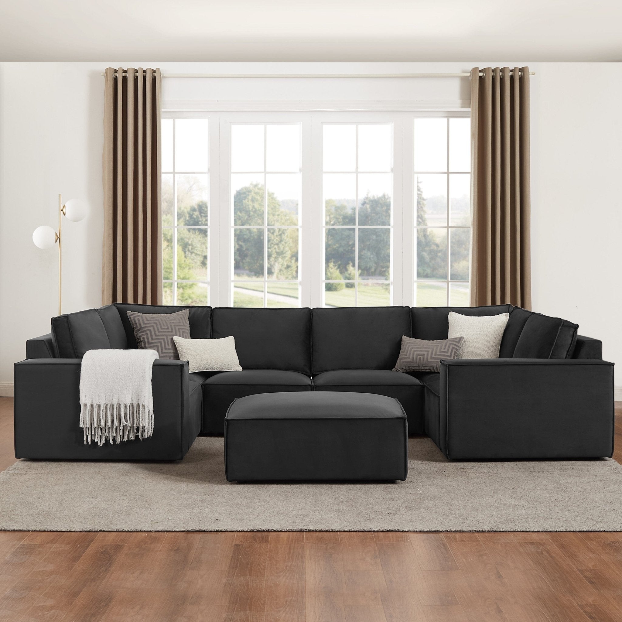 Brooklyn U-Shape Sofa - Ink
