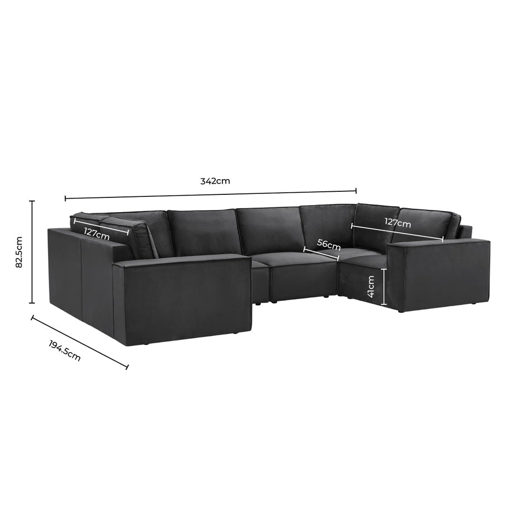 Brooklyn U-Shape Sofa - Ink
