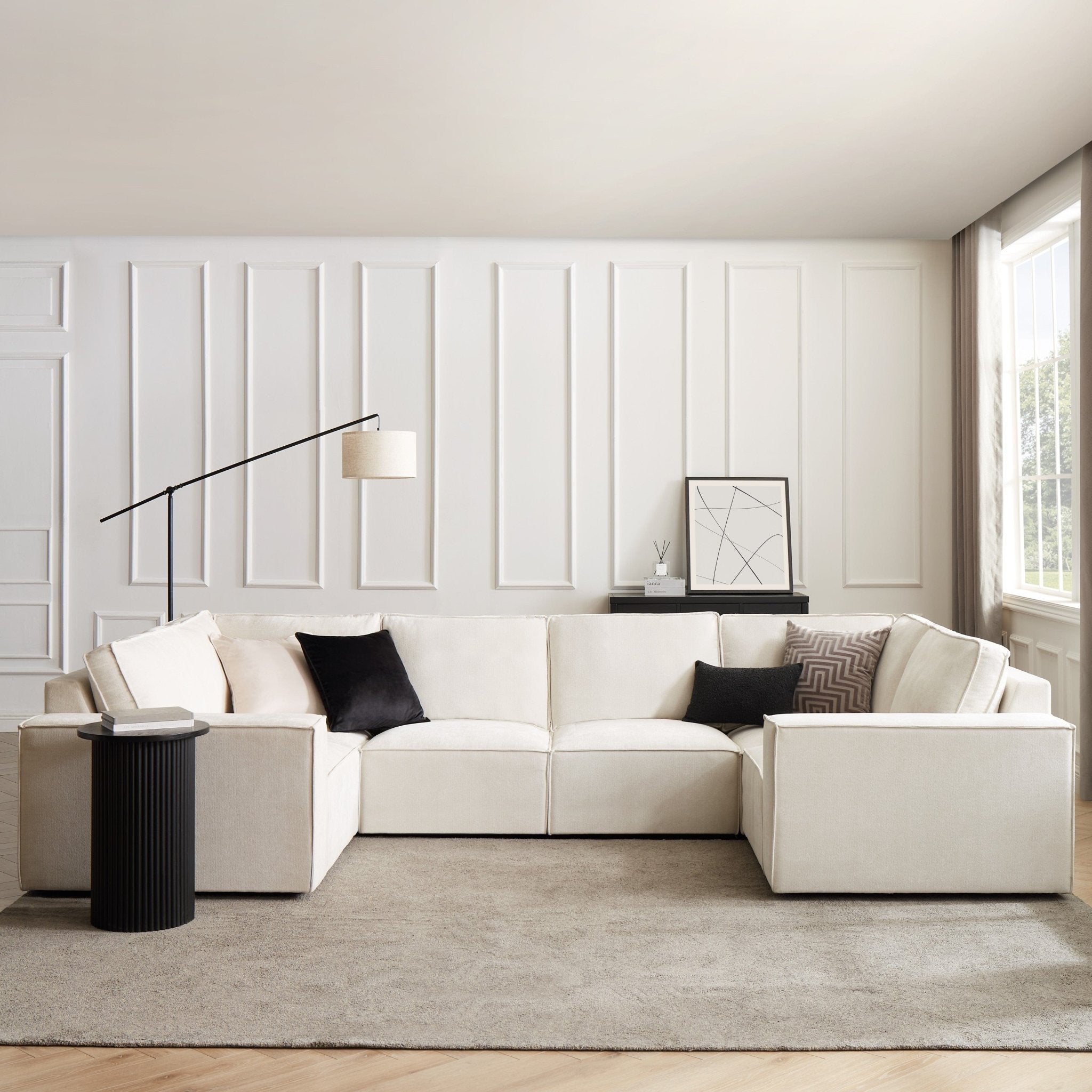 Brooklyn U-Shape Sofa - Ivory