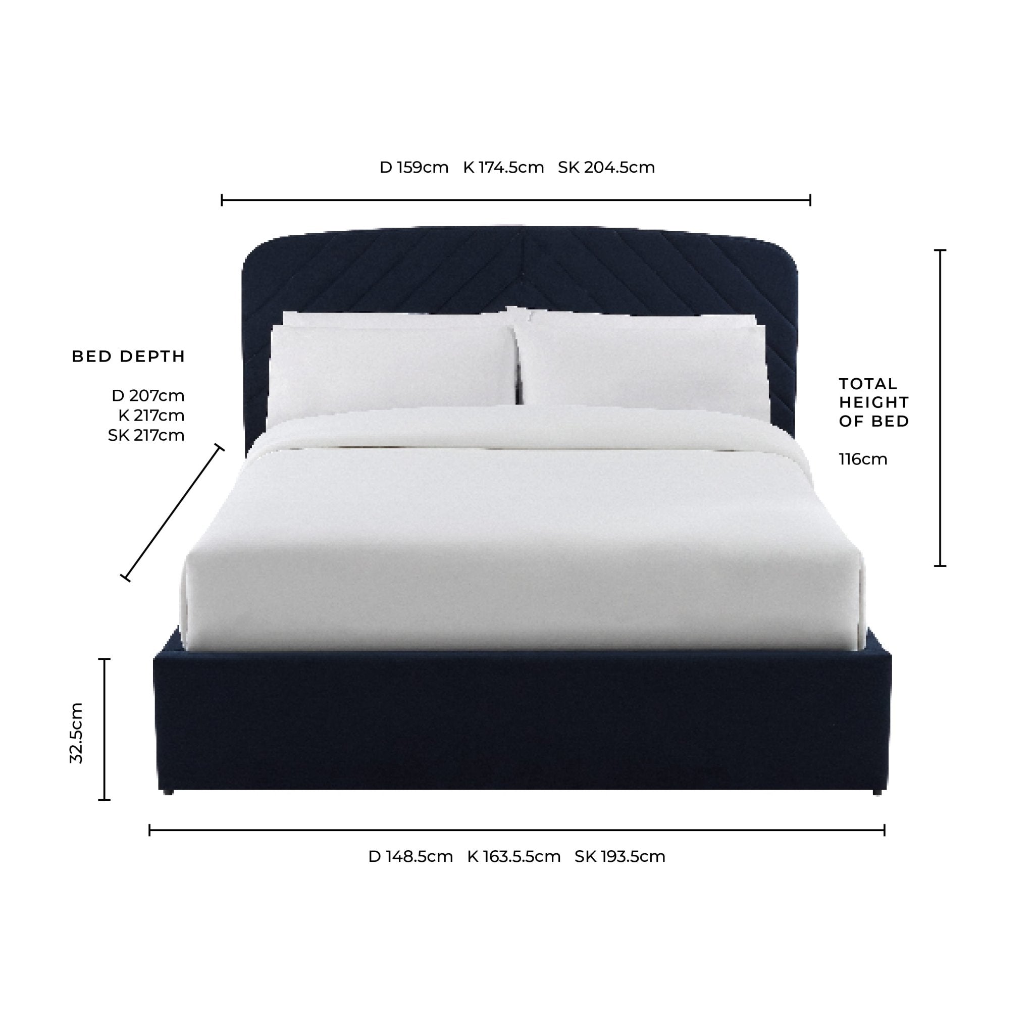 Charleston Ottoman Storage Bed -  Rust