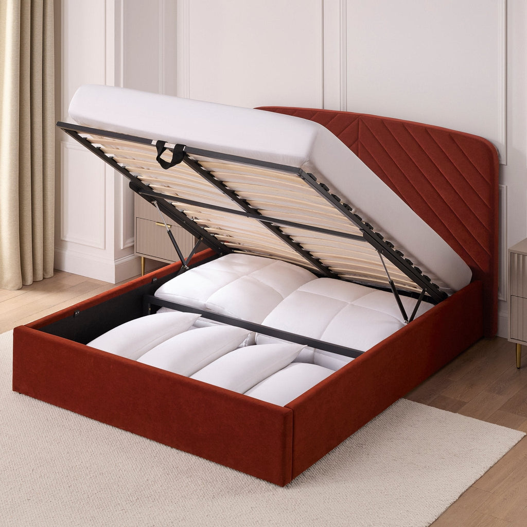 Charleston Ottoman Storage Bed -  Rust