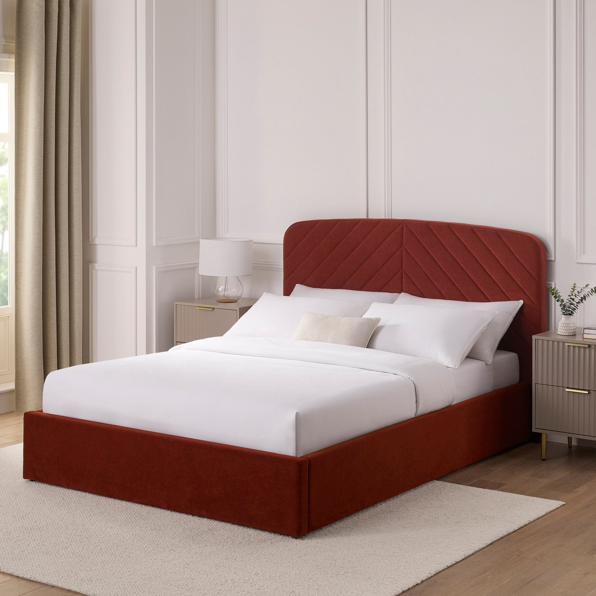 Charleston Ottoman Storage Bed -  Rust