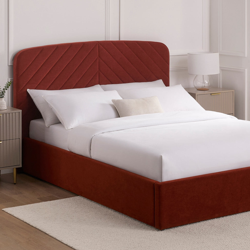 Charleston Ottoman Storage Bed -  Rust