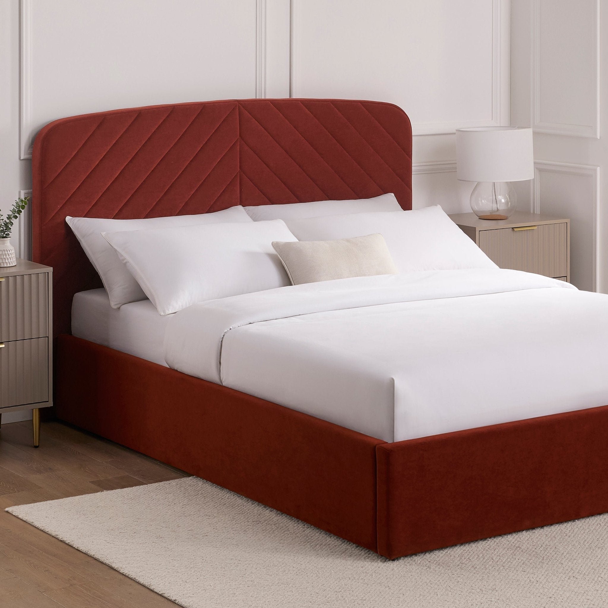 Charleston Ottoman Storage Bed -  Rust
