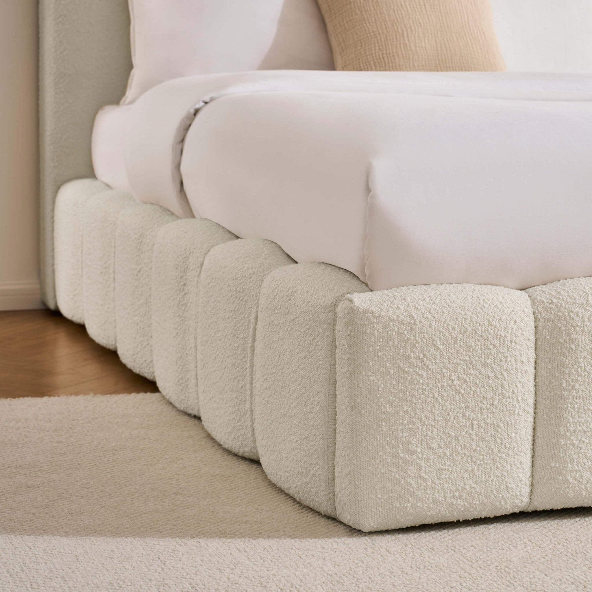 Cheshire Boucle Ottoman Storage Bed - Off White