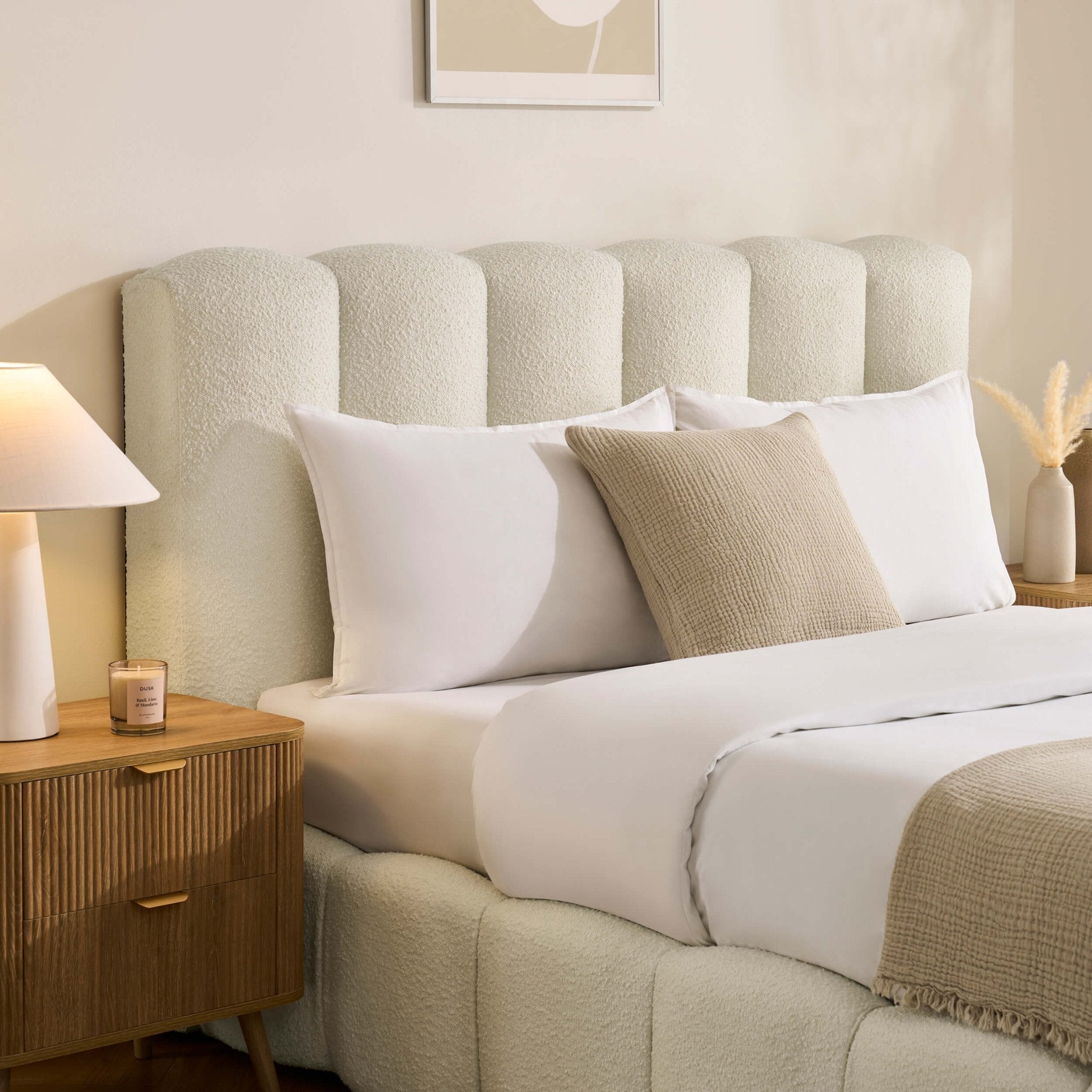 Cheshire Boucle Ottoman Storage Bed - Off White