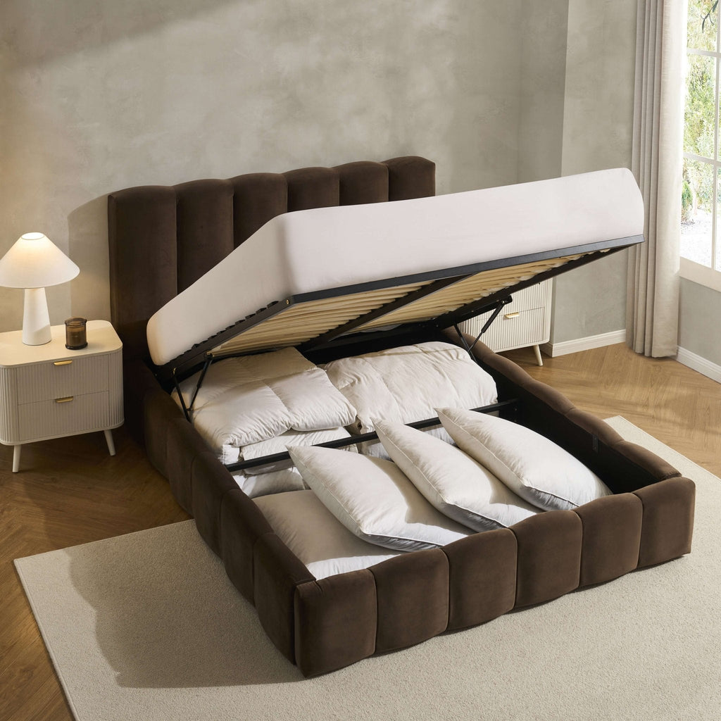 Cheshire Ottoman Storage Bed - Cappuccino