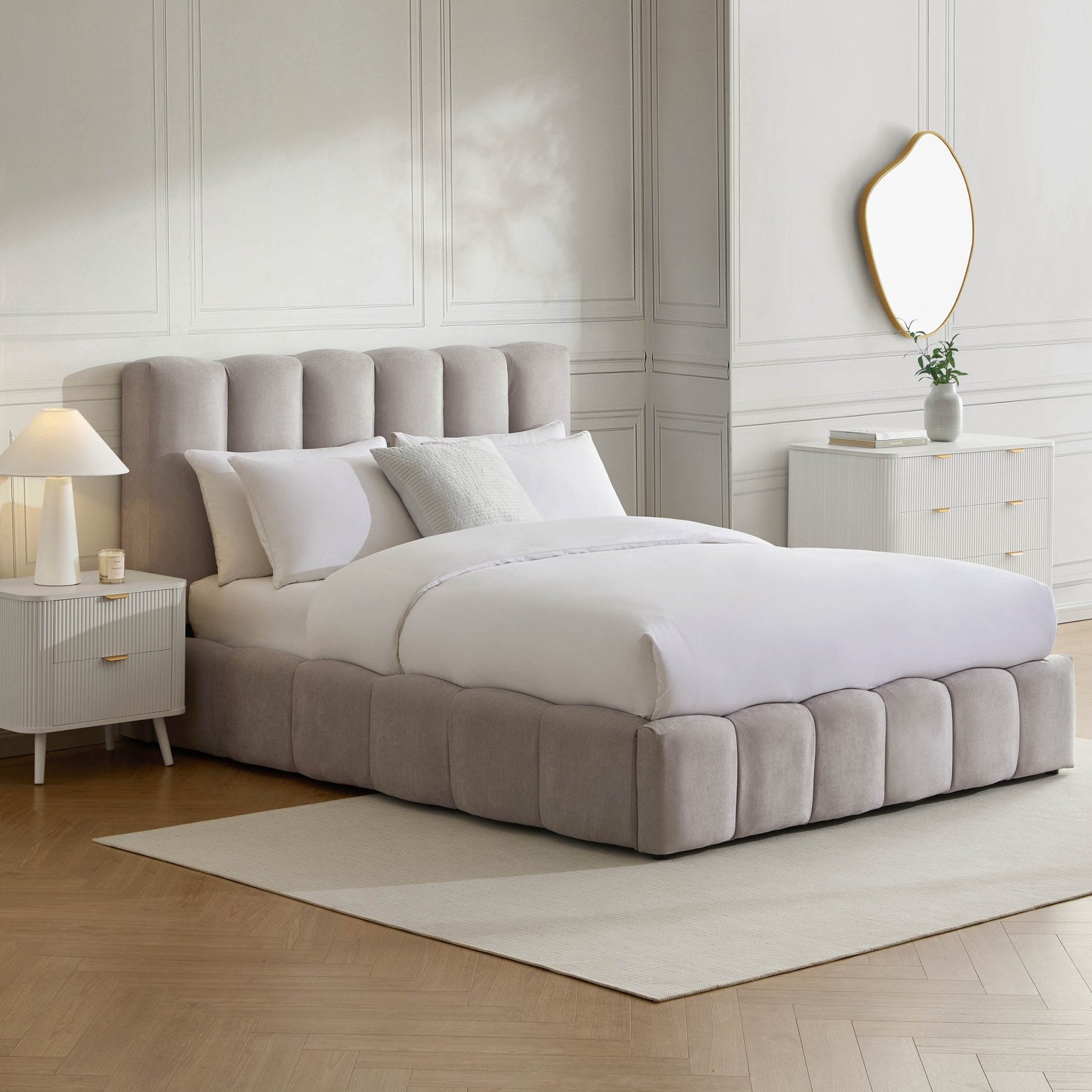 Cheshire Ottoman Storage Bed - Light Grey