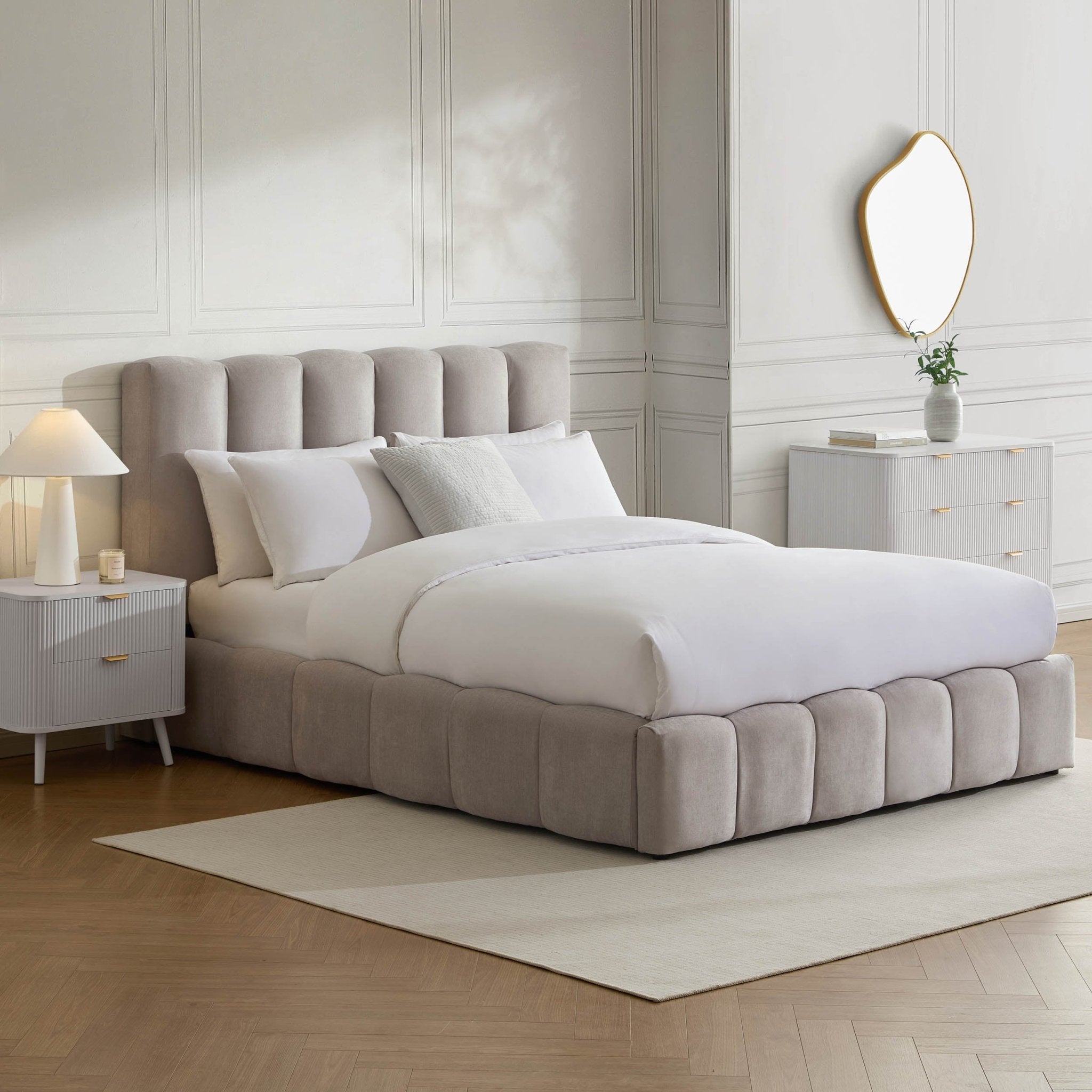 Cheshire Ottoman Storage Bed - Light Grey