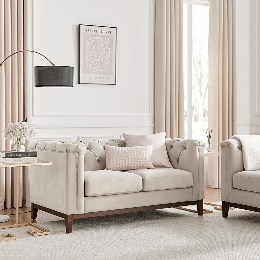 Chesterfield 2 Seater Sofa - Stone