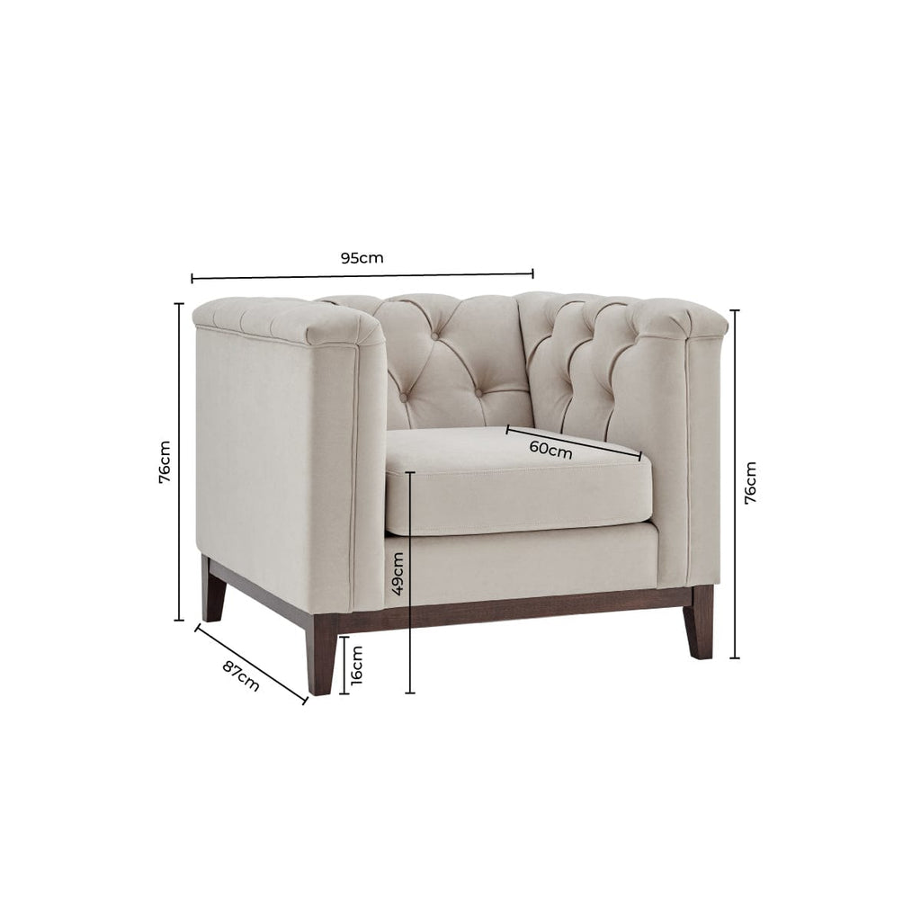 Chesterfield Armchair - Stone
