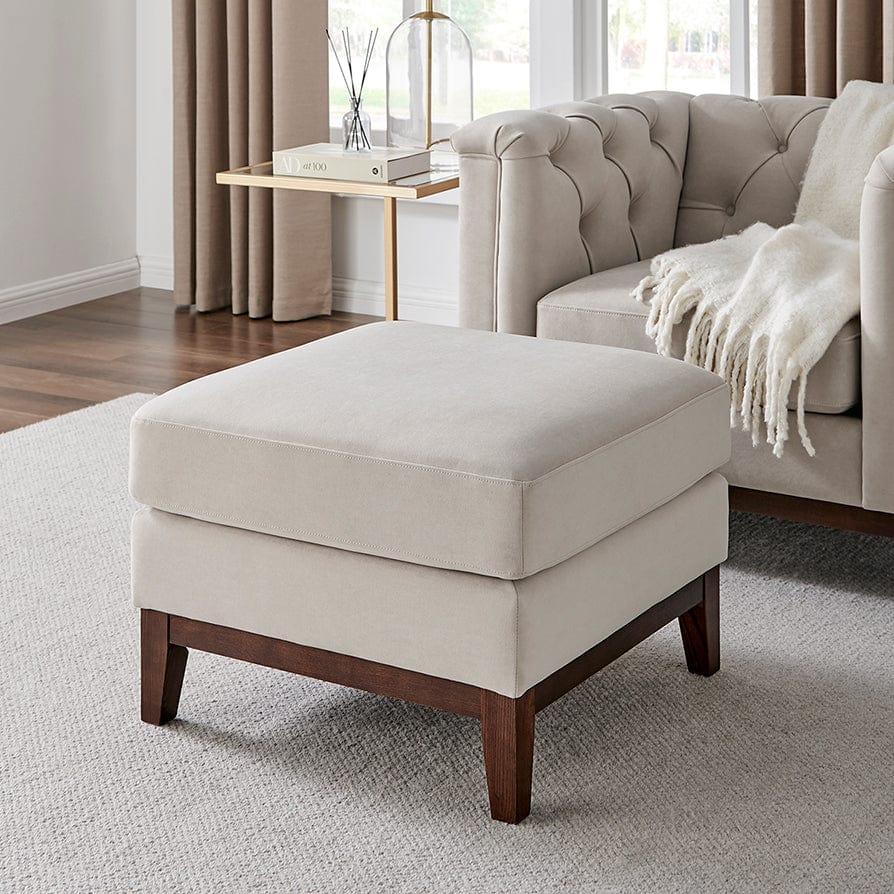 Chesterfield Pouffe - Stone