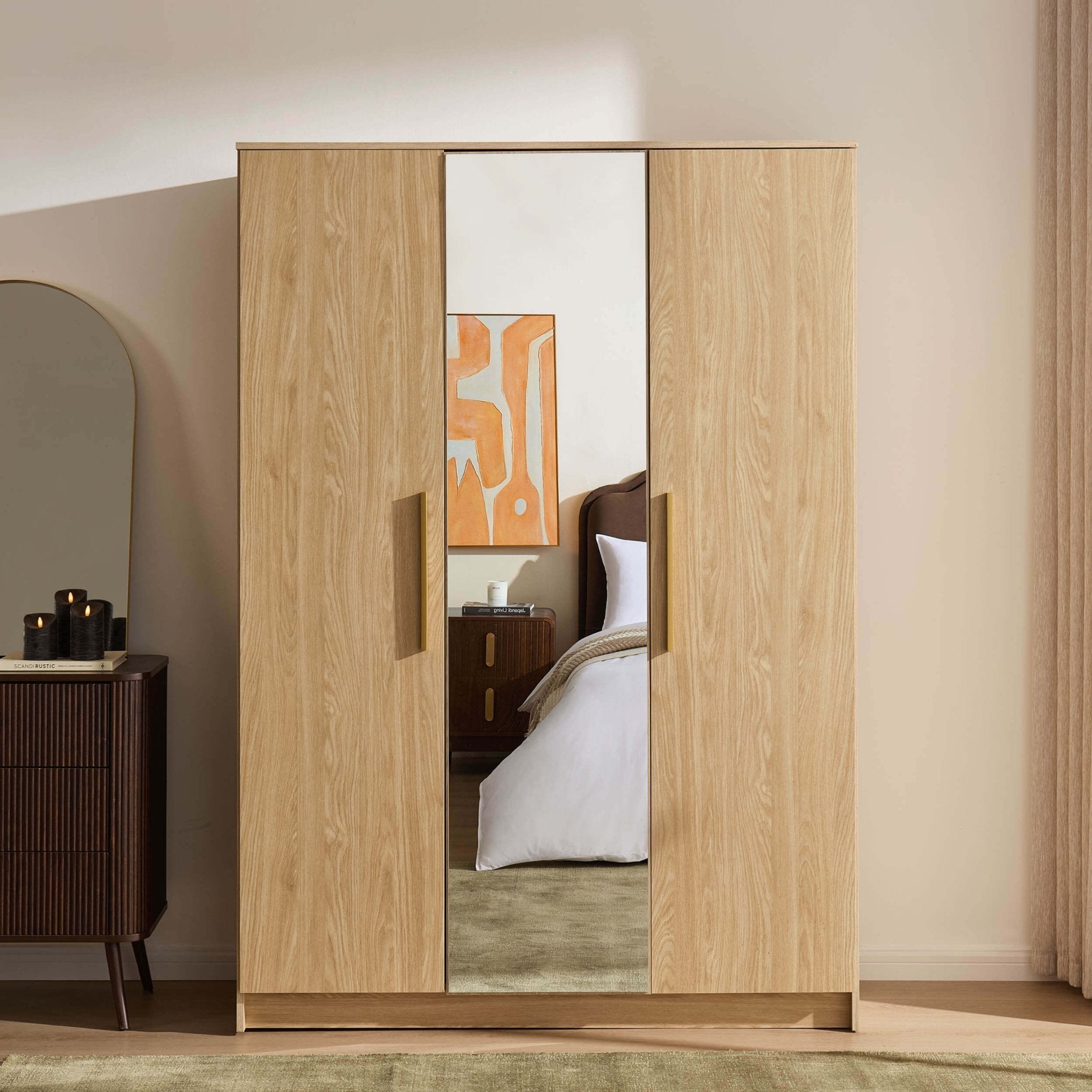 Darcey 3 Door Wardrobe - Light Wood