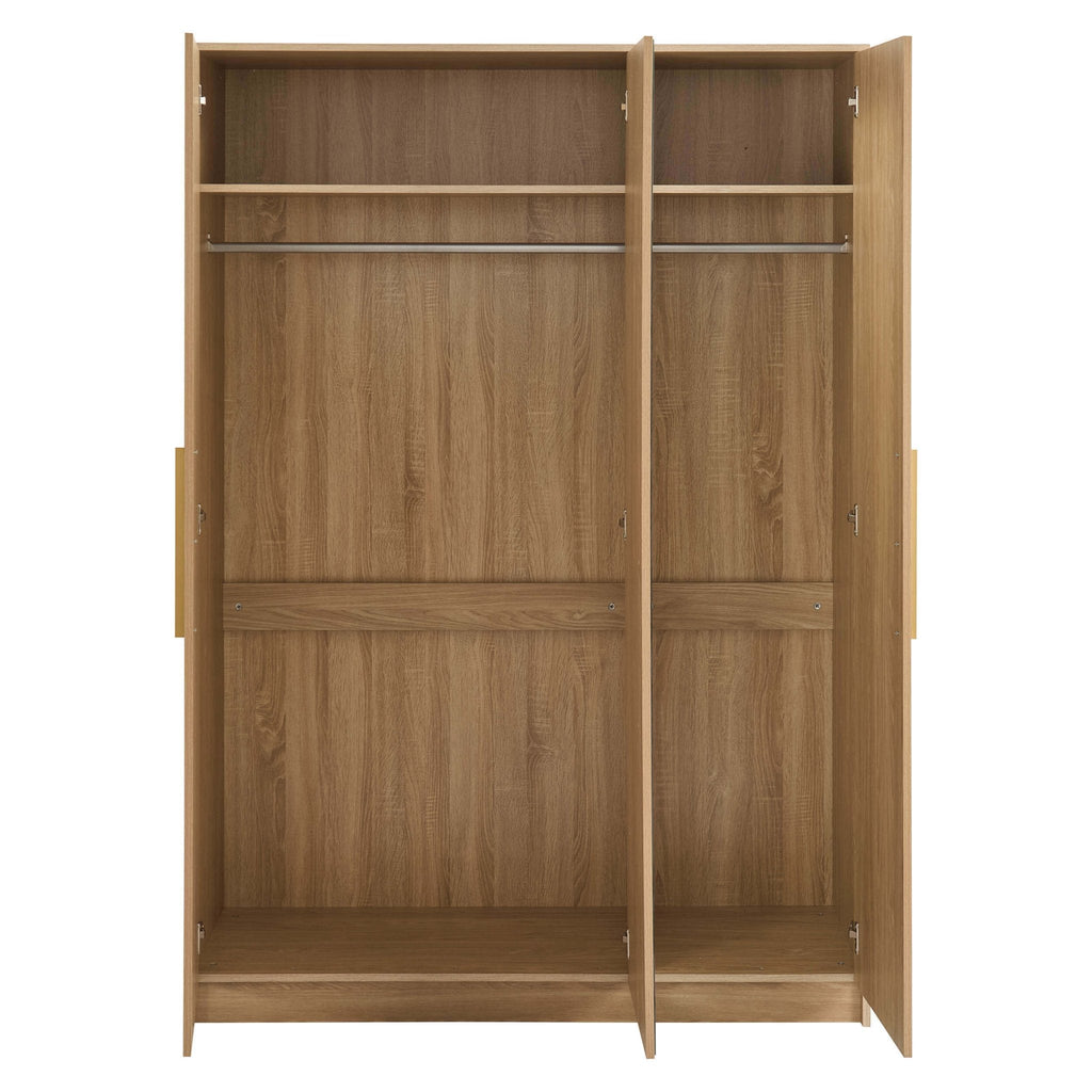 Darcey 3 Door Wardrobe - Light Wood