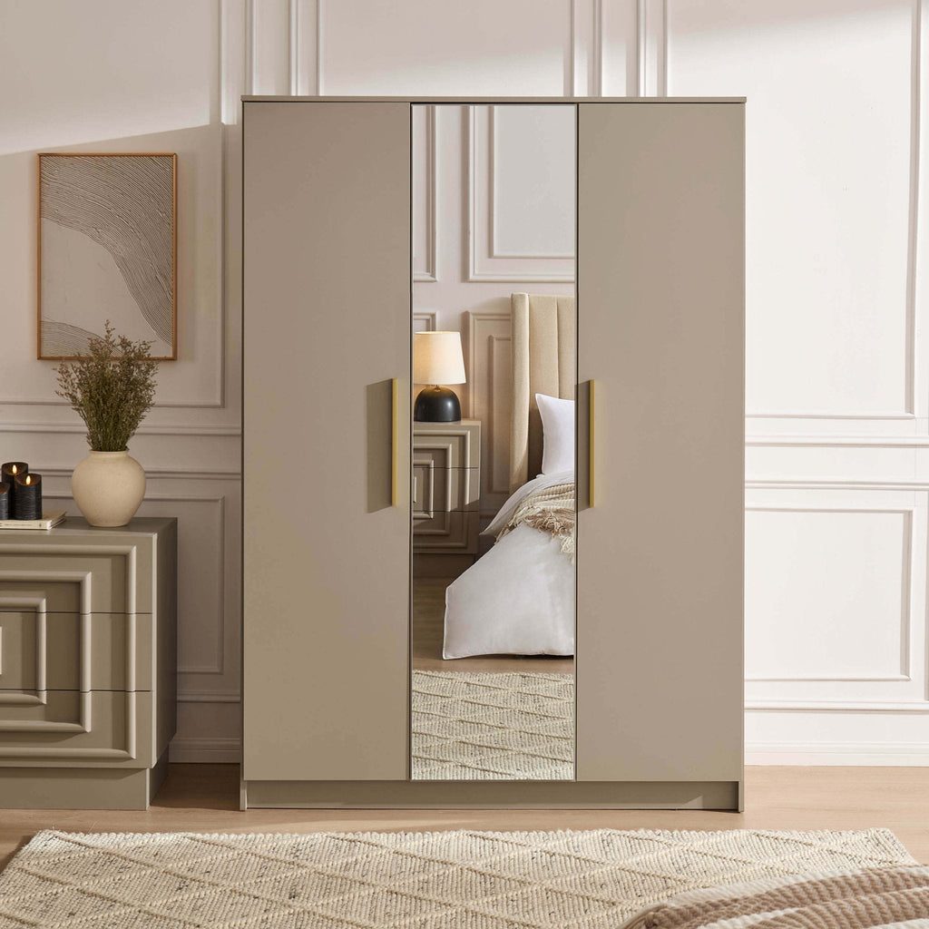 Darcey 3 Door Wardrobe - Taupe