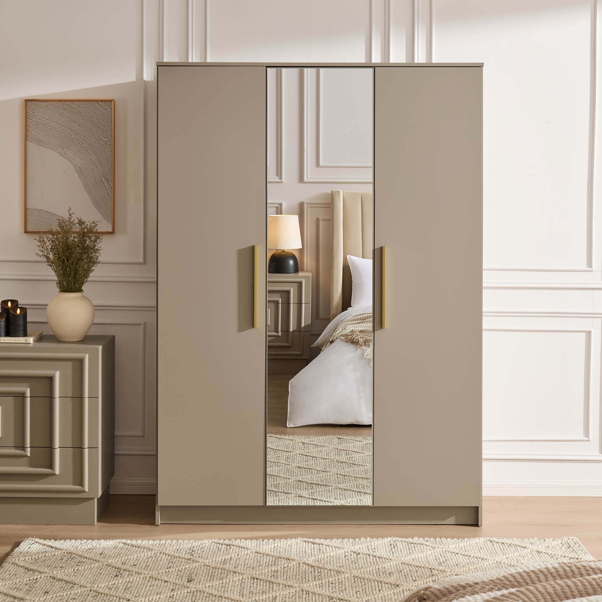 Darcey 3 Door Wardrobe - Taupe