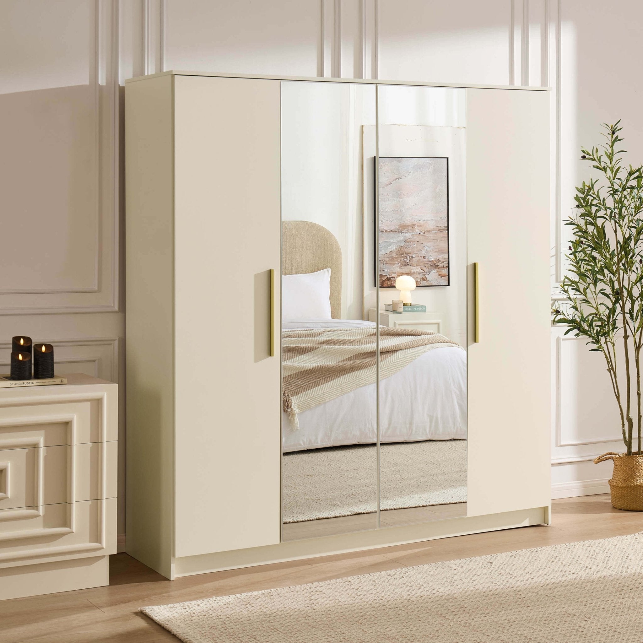 Darcey 4 Door Wardrobe - Cream