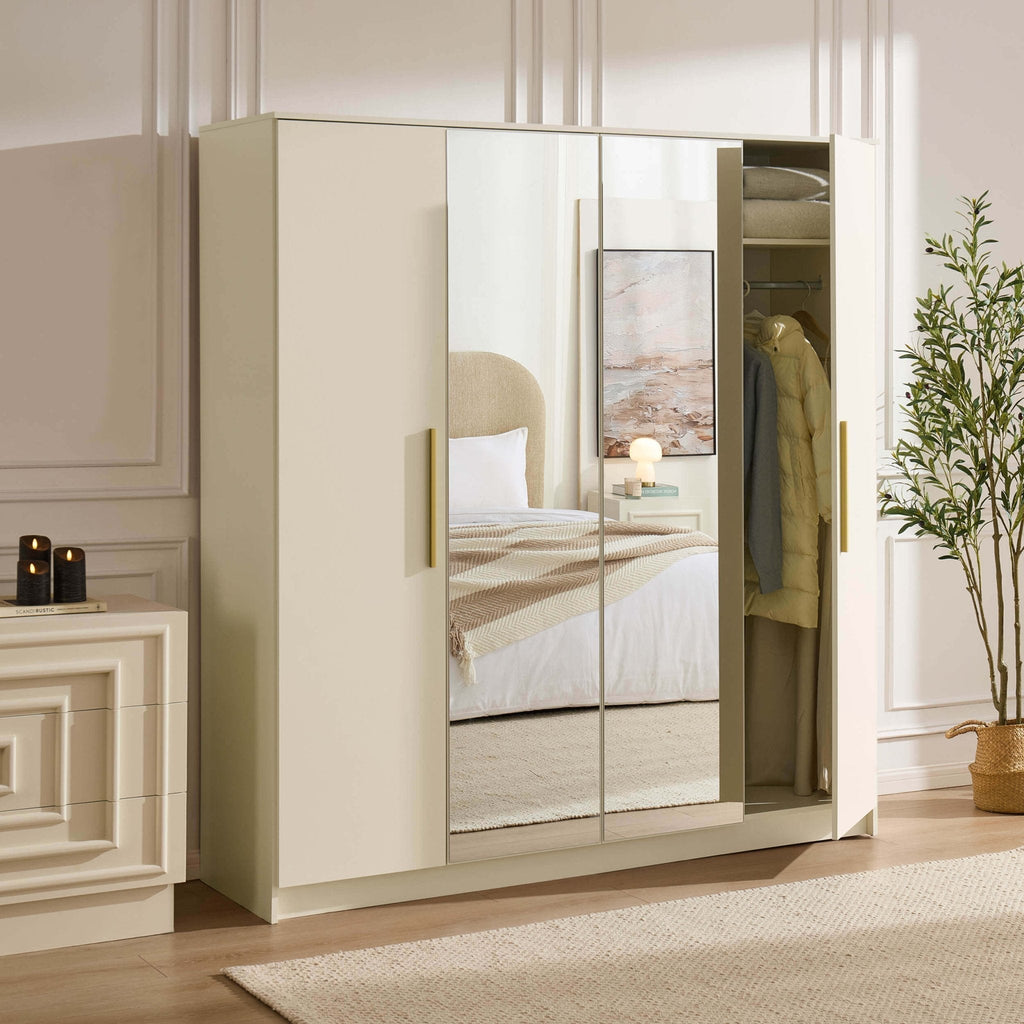Darcey 4 Door Wardrobe - Cream