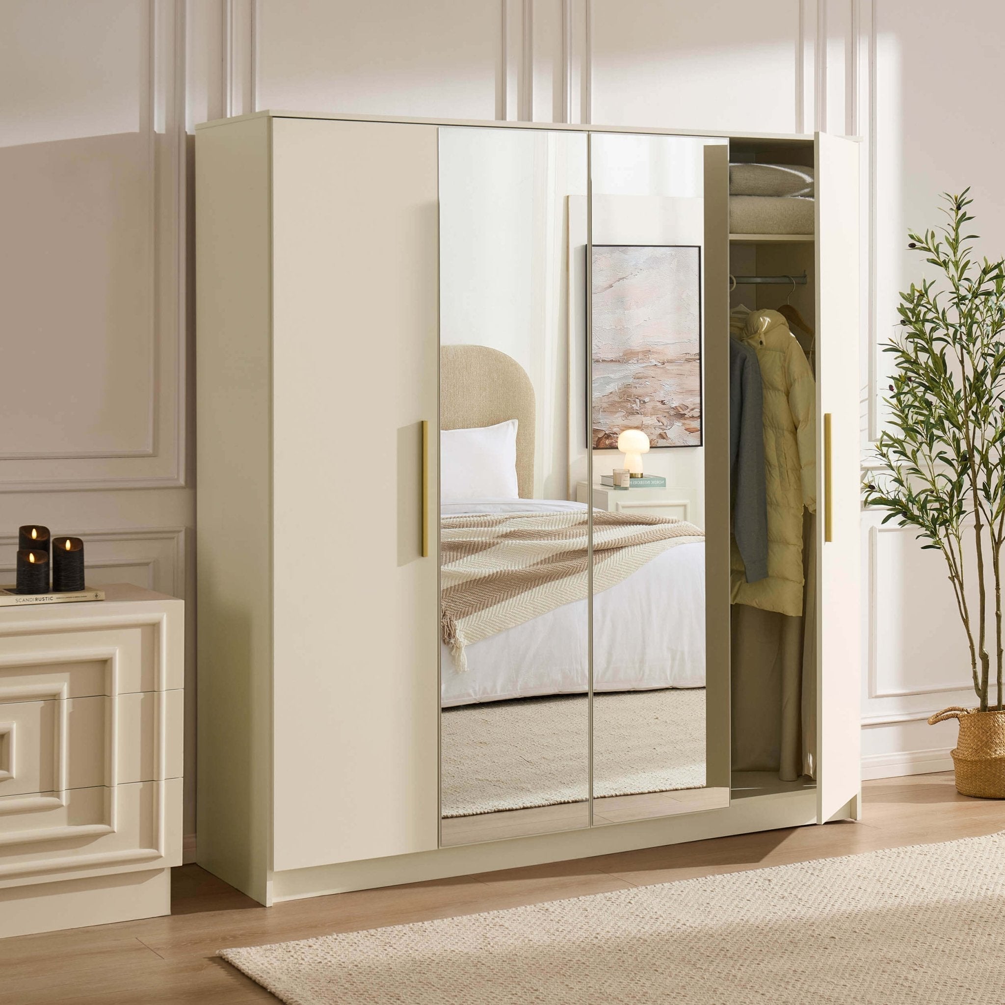 Darcey 4 Door Wardrobe - Cream