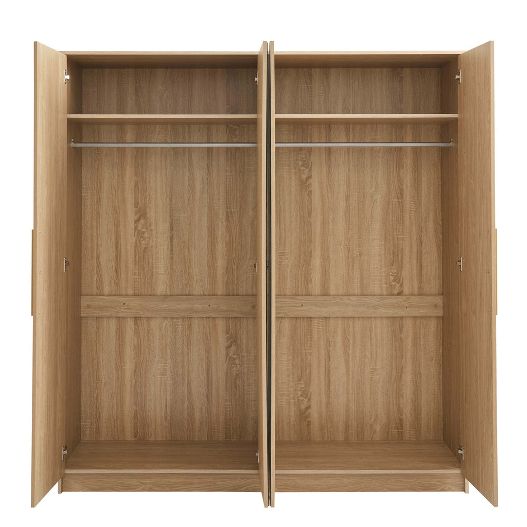Darcey 4 Door Wardrobe - Light Wood