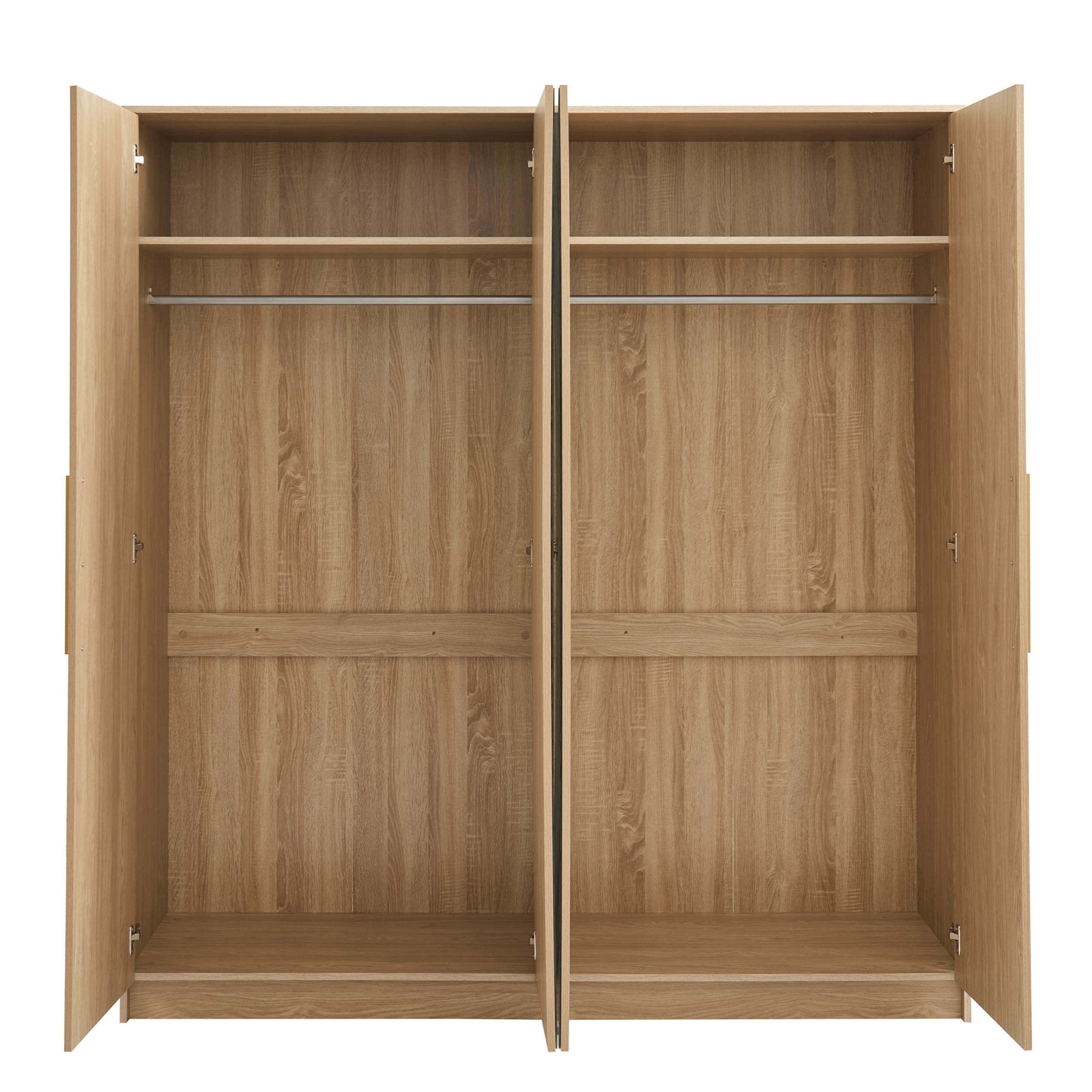 Darcey 4 Door Wardrobe - Light Wood